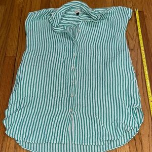 Universal Thread Teal and White Striped cover up